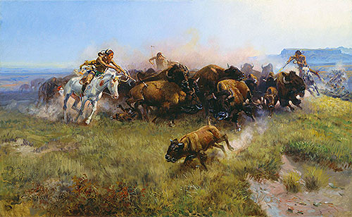 The Buffalo Hunt, 1919 | Charles Marion Russell | Giclée Canvas Print