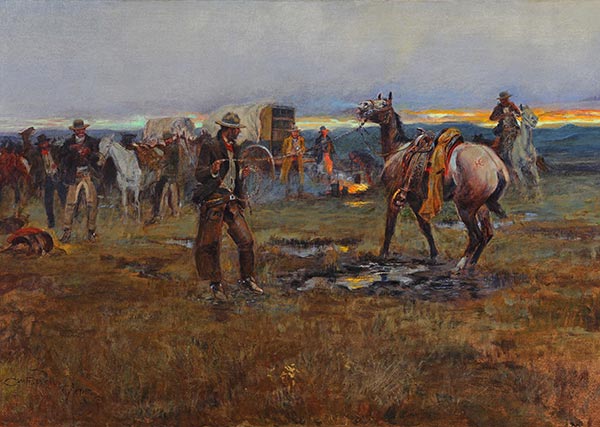 When Horses Talk There's Slim Chance for Truce, 1915 | Charles Marion Russell | Giclée Canvas Print