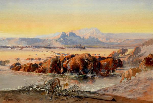 Charles Marion Russell | The Upper Missouri in 1840, 1902 | Giclée Paper Art Print