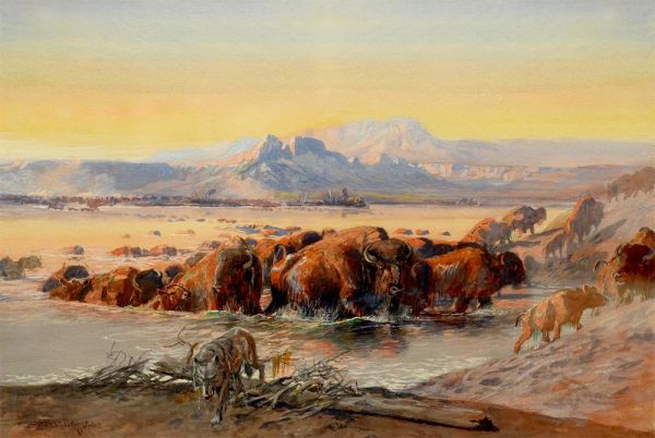 Der obere Missouri im Jahr 1840, 1902 | Charles Marion Russell