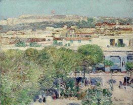 Place Centrale and Fort Cabanas, Havana, 1895 by Hassam | Canvas Print