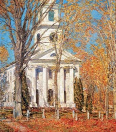 Church at Old Lyme, 1905 by Hassam | Canvas Print