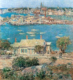 Gloucester Harbor, 1899 von Hassam | Leinwand Kunstdruck