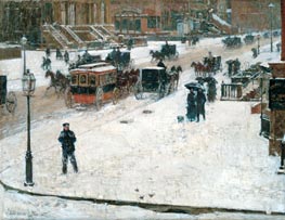 Fifth Avenue in Winter | Hassam | Gemälde Reproduktion