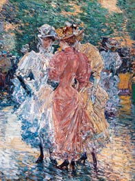 Conversation on the Avenue, 1892 by Hassam | Canvas Print