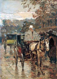Carriage, Rue Bonaparte, 1888 von Hassam | Leinwand Kunstdruck