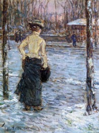 Winter, Central Park, 1901 von Hassam | Leinwand Kunstdruck