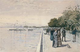 The Beach at Dunkirk, 1883 by Hassam | Paper Art Print