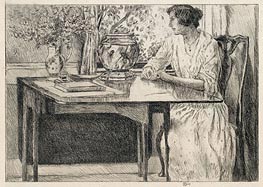 The Colonial Table, 1915 von Hassam | Papier-Kunstdruck