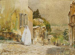 Spring Morning, rue Mt. Cenis, Montmartre, 1889 von Hassam | Leinwand Kunstdruck