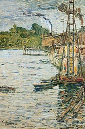 The Mill Pond, Cos Cob, Connecticut, 1902 von Hassam | Leinwand Kunstdruck