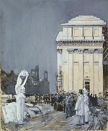 Scene at the World's Columbian Exposition, Chicago, 1892 by Hassam | Paper Art Print