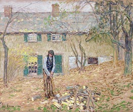 Woodchopper | Hassam | Painting Reproduction