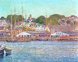 Hafen von Gloucester, 1917 von Hassam | Leinwand Kunstdruck