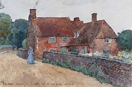 Broadstairs Cottage, 1890 von Hassam | Papier-Kunstdruck
