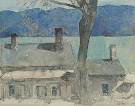 Old House, Newburgh, New York, 1916 von Hassam | Papier-Kunstdruck