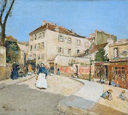 Montmartre, 1889 von Hassam | Leinwand Kunstdruck