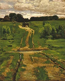 A Back Road, 1884 von Hassam | Leinwand Kunstdruck