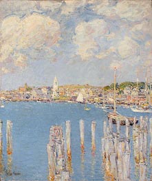 Gloucester Inner Harbor, c.1899 von Hassam | Leinwand Kunstdruck