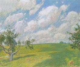 September Clouds, 1891 von Hassam | Papier-Kunstdruck