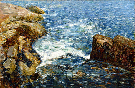 Surf and Rocks, 1906 | Hassam | Giclée Canvas Print