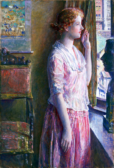 Easter Morning (Portrait at a New York Window), 1921 | Hassam | Giclée Leinwand Kunstdruck
