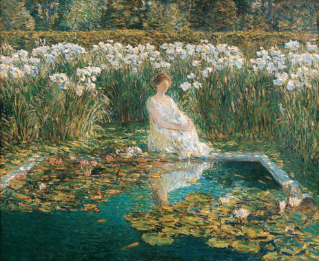 Lilies, 1910 | Hassam | Giclée Leinwand Kunstdruck