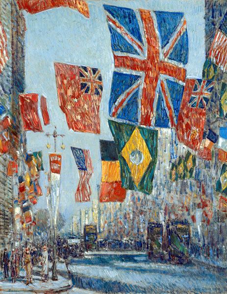 Avenue of the Allies, Great Britain, 1918, 1918 | Hassam | Giclée Leinwand Kunstdruck