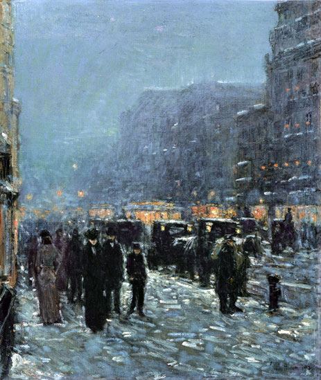 Broadway and 42nd Street, 1902 | Hassam | Giclée Leinwand Kunstdruck