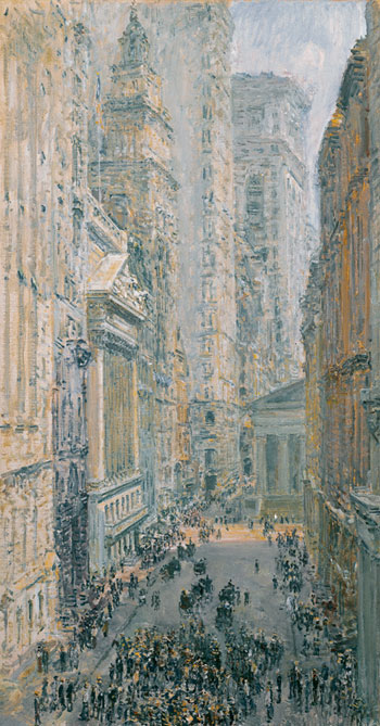Lower Manhattan (View Down Broad Street), 1907 | Hassam | Giclée Leinwand Kunstdruck