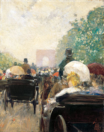 Carriage Parade, 1888 | Hassam | Giclée Leinwand Kunstdruck