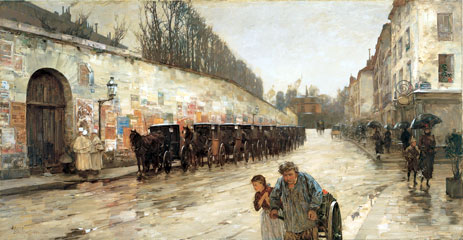Une Averse - rue Bonaparte, 1887 | Hassam