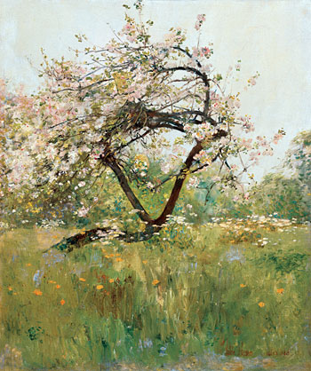 Peach Blossoms - Villiers-le-Bel, c.1887/89 | Hassam | Giclée Leinwand Kunstdruck