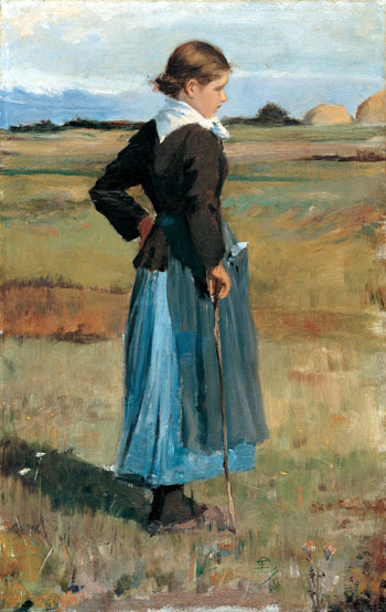 French Peasant Girl, c.1883 | Hassam | Giclée Leinwand Kunstdruck