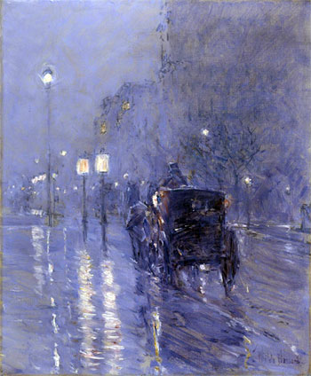 Abend in New York (Regennacht), c.1890 | Hassam