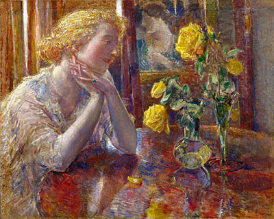 Marechal Niel Roses, 1919 | Hassam | Giclée Canvas Print