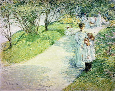 Promenaders in the Garden, 1898 | Hassam | Giclée Leinwand Kunstdruck