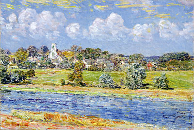 Landscape at Newfields, New Hampshire, 1909 | Hassam | Giclée Canvas Print