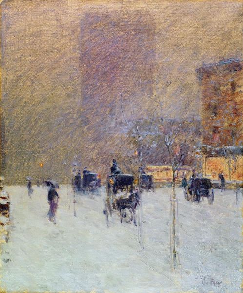 Winter Afternoon in New York, 1900 | Hassam | Giclée Leinwand Kunstdruck