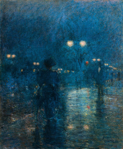 Fifth Avenue Nocturne, c.1895 | Hassam | Giclée Leinwand Kunstdruck
