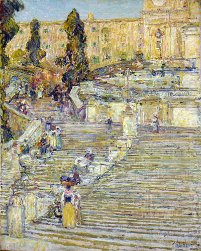 The Spanish Stairs, Rome, 1897 | Hassam | Giclée Canvas Print