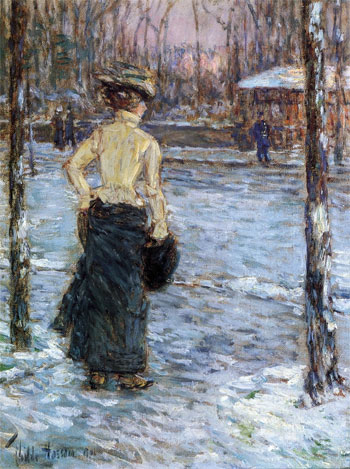 Winter, Central Park, 1901 | Hassam | Giclée Leinwand Kunstdruck