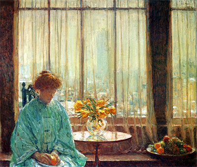 The Breakfast Room, Winter Morning, 1911 | Hassam | Giclée Leinwand Kunstdruck