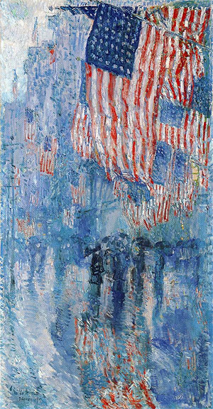 Avenue in the Rain, 1917 | Hassam | Giclée Leinwand Kunstdruck