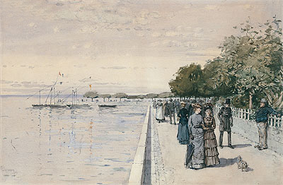 Der Strand von Dünkirchen, 1883 | Hassam | Giclée Papier-Kunstdruck