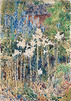Blumengarten, 1893 | Hassam | Giclée Papier-Kunstdruck