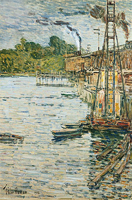 The Mill Pond, Cos Cob, Connecticut, 1902 | Hassam | Giclée Leinwand Kunstdruck