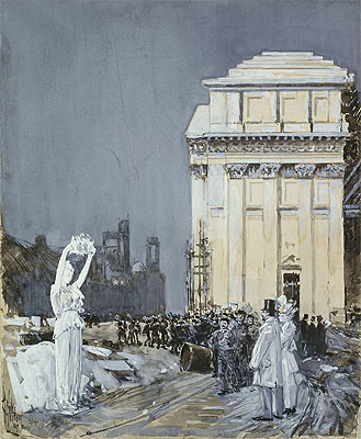 Scene at the World's Columbian Exposition, Chicago, 1892 | Hassam | Giclée Paper Art Print