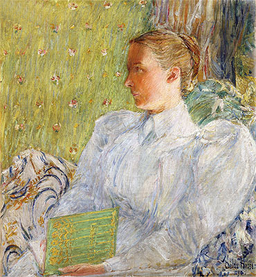 Portrait of Edith Blaney, 1894 | Hassam | Giclée Leinwand Kunstdruck