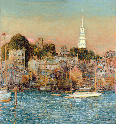 Oktober Sonnenuntergang, Newport, 1901 | Hassam | Giclée Leinwand Kunstdruck